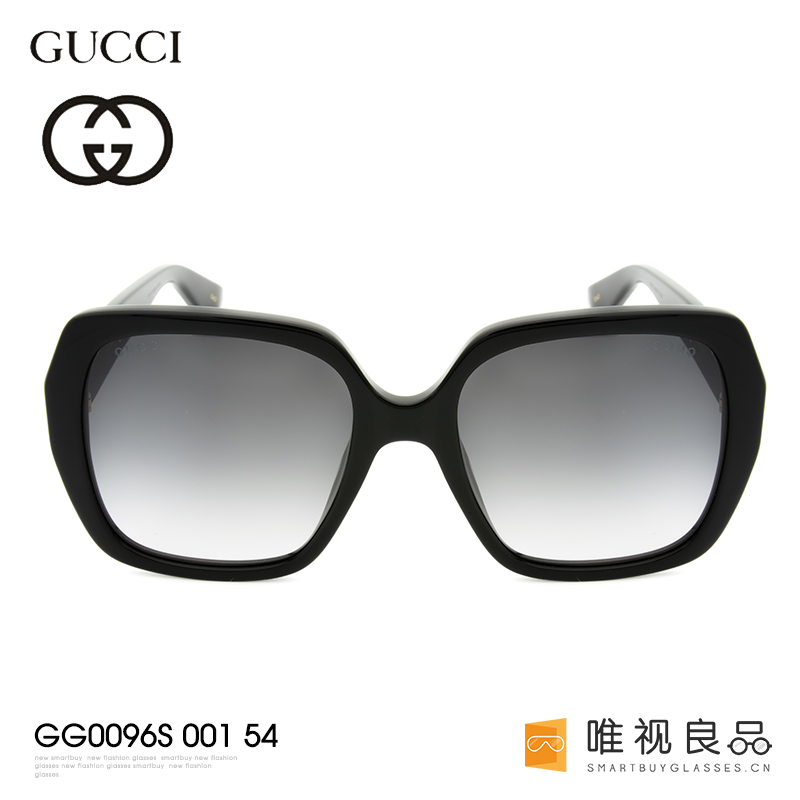 Gucci 古驰太阳镜 2017新款 女款圆脸显瘦大框方框墨镜 GG0096S