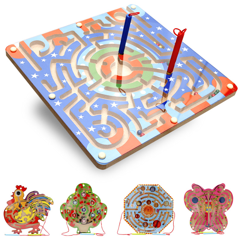 木丸子正品磁力迷宫磁性运笔走珠磁铁脑力开发益智力玩具3-4-5岁