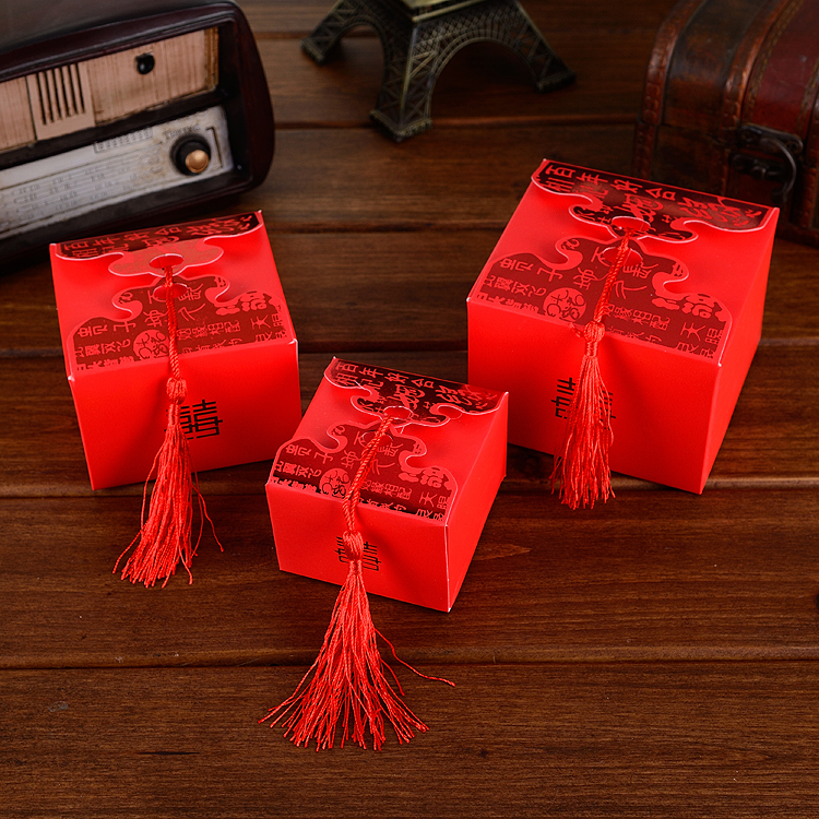 结婚用品中式创意喜糖盒婚礼喜糖盒子流苏礼盒喜糖包装盒纸盒特价