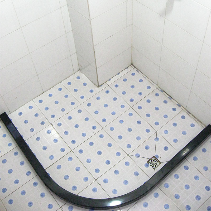 加厚弧形挡水条 L形阻水条 拦水条 搭配弧形浴帘杆 黑色6*5.8弧形