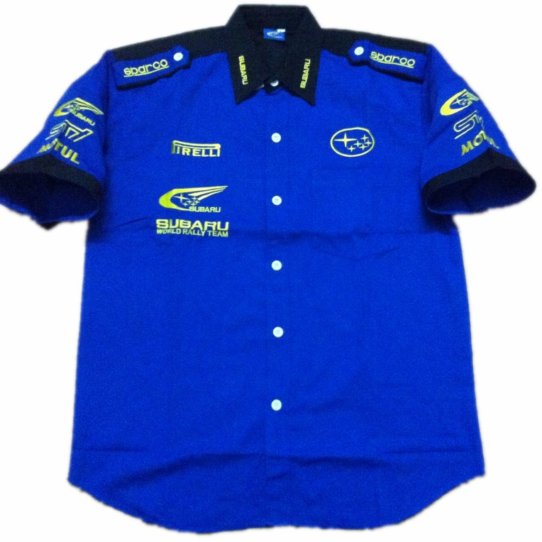F1赛车服 斯巴鲁 短袖衬衫衬衣 刺绣