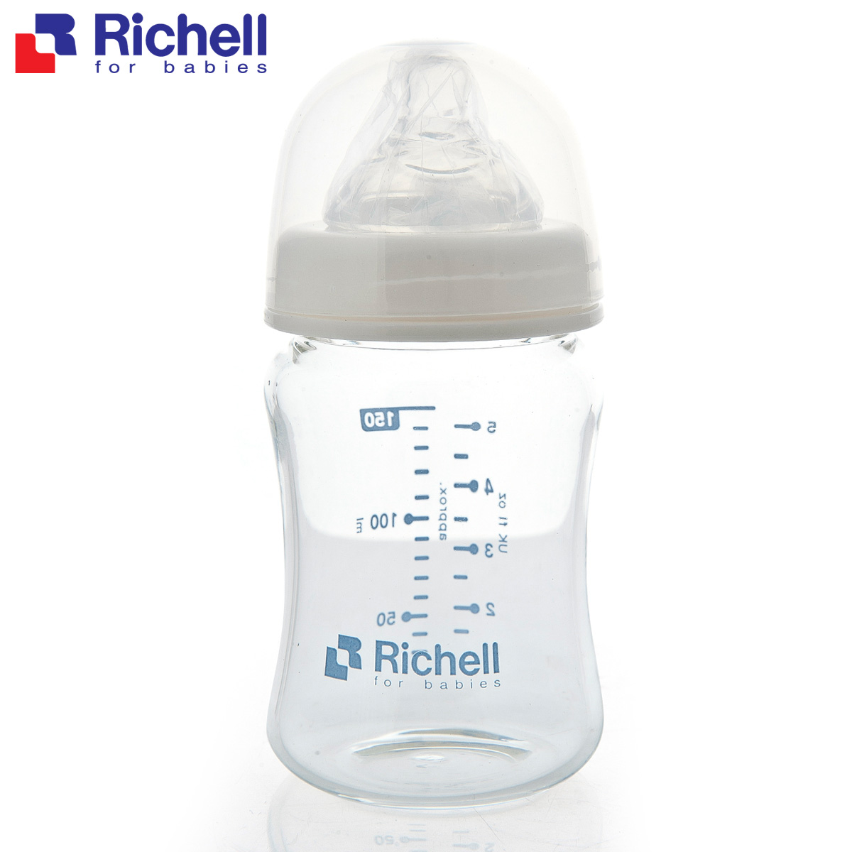 日本利其尔正品l宽口玻璃奶瓶150m新生儿必备婴儿 Richell 981429