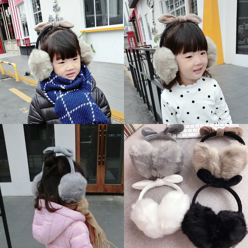 韩国冬季女童耳罩甜美女孩耳包保暖加绒2-3-4-5-6岁女宝宝护耳套