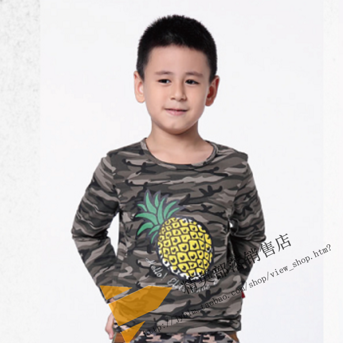 精英部落 KCT-6722童装长袖T恤 户外休闲迷彩棉舒适儿童款正品