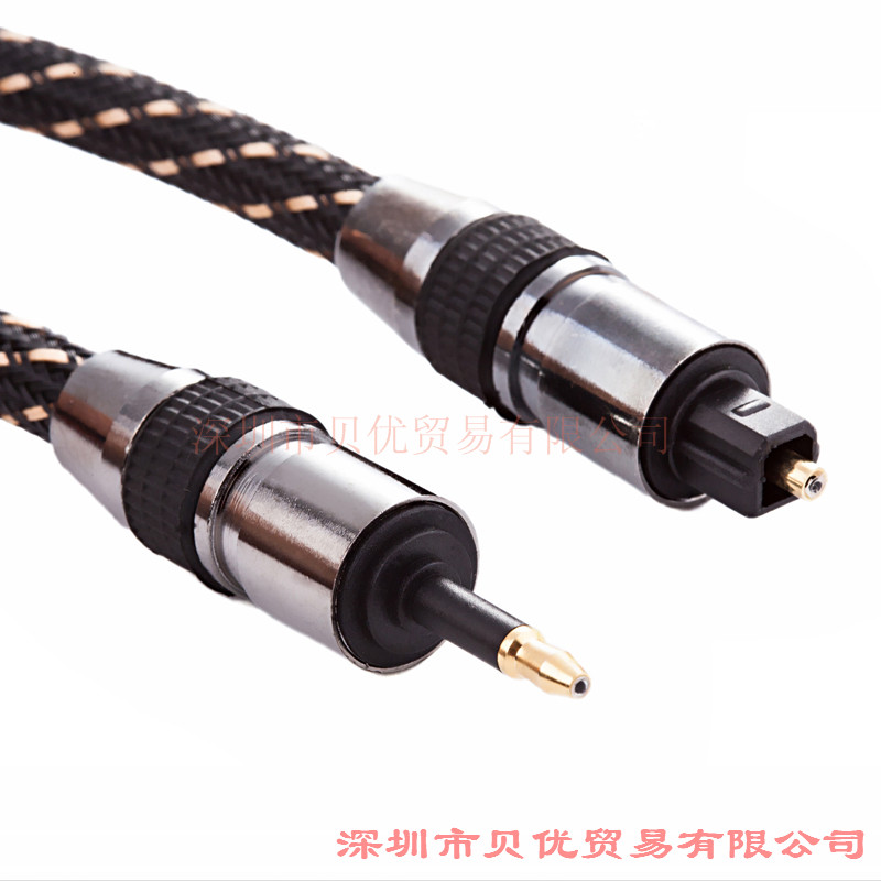 Toslink数字音频光纤线 方口对转3.5mm迷你圆口光纤OD6.01.5米3米