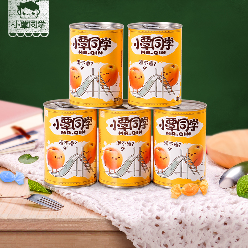 水果罐头新鲜糖水黄桃罐头12砀山特产零食品彩盒包装整箱出口韩国