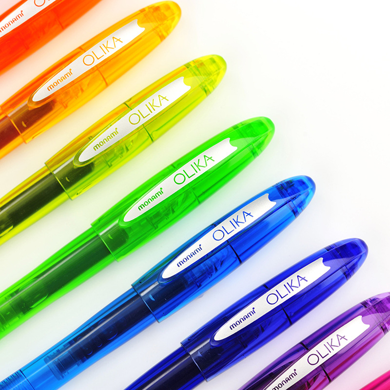韩国Monami慕那美OLIKA糖果色透明彩色钢笔手账日记专用3墨囊F尖