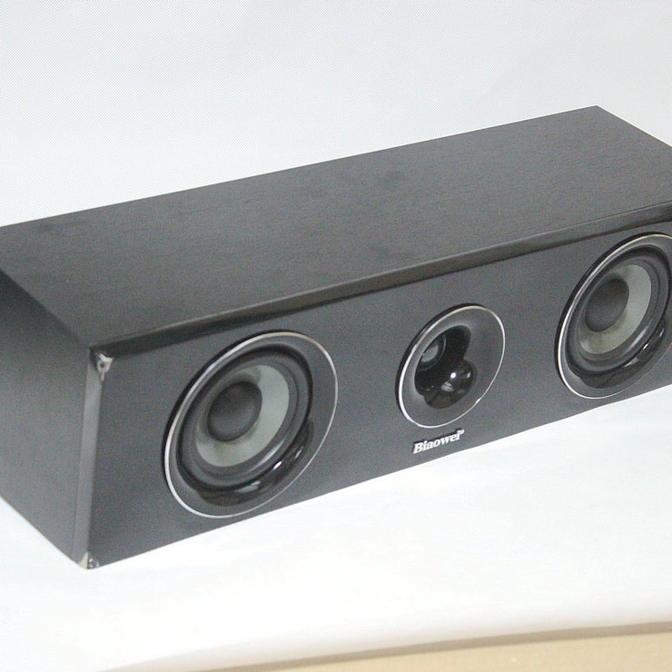 黑色中置音箱双低音音箱防磁音箱丝膜高音音箱猫眼高音箱无线音箱