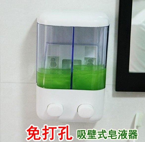 免打孔浴室吸壁皂液器强力吸盘式洗手液盒宾馆壁挂式皂液盒皂液瓶