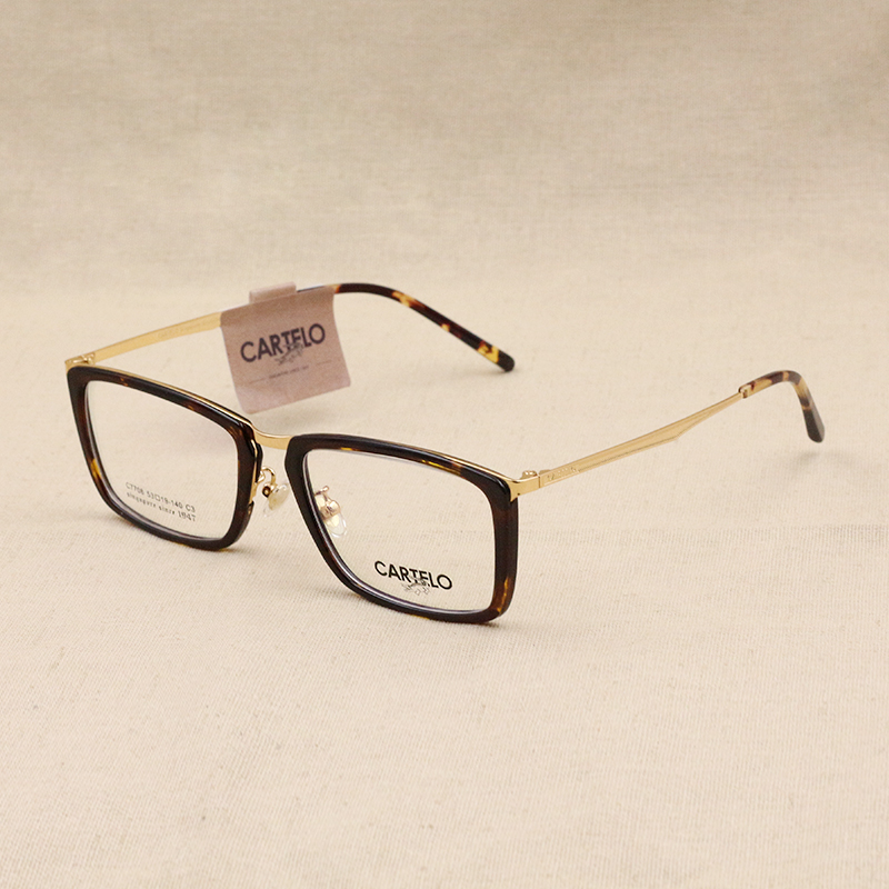 CARTELO/卡帝乐鳄鱼眼镜框 男女款全框板材眼镜架 可配近视 C7708