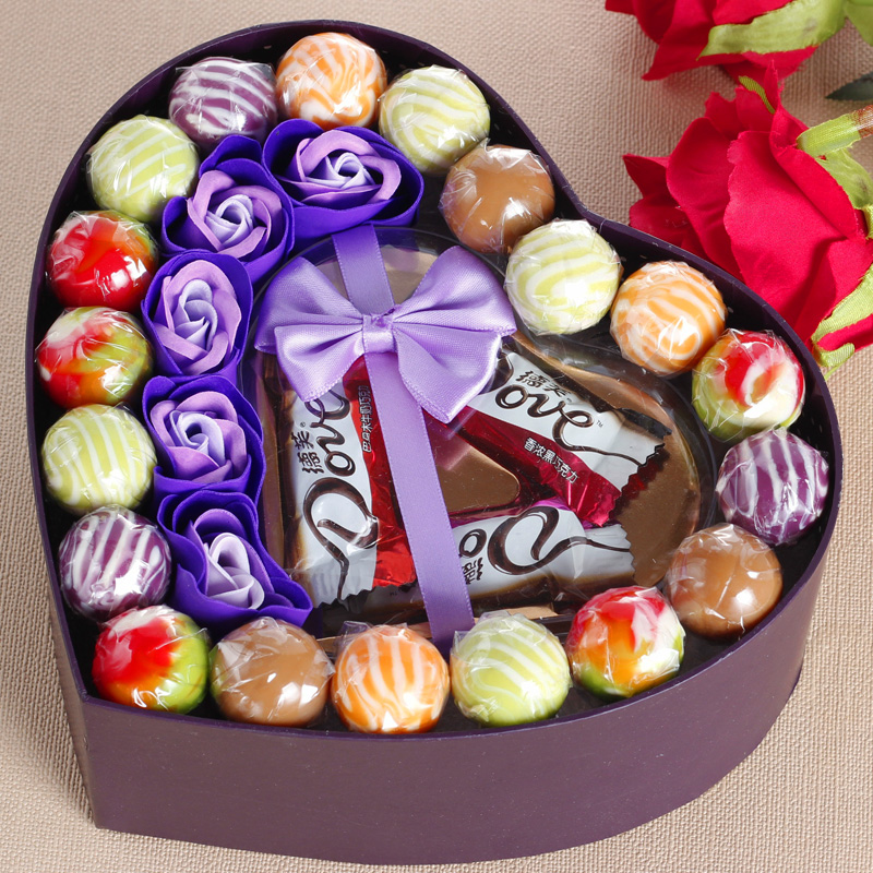 阿尔卑斯棒棒糖果巧克力组合创意礼盒光棍节圣诞节送女朋友男礼物
