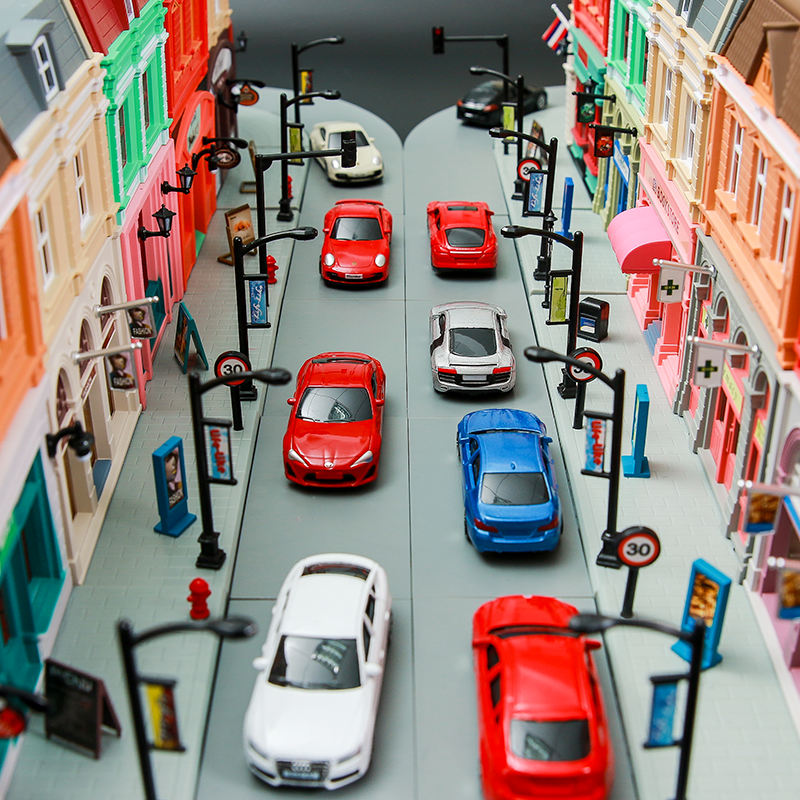 香港裕丰1:64玩具合金汽车模 益智3D拼装DIY欧洲小屋仿真城镇场景