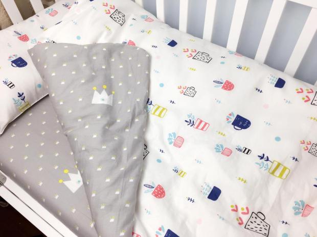 定做婴儿床上用品套件幼儿园床单被套三件套儿童纯棉被单枕套