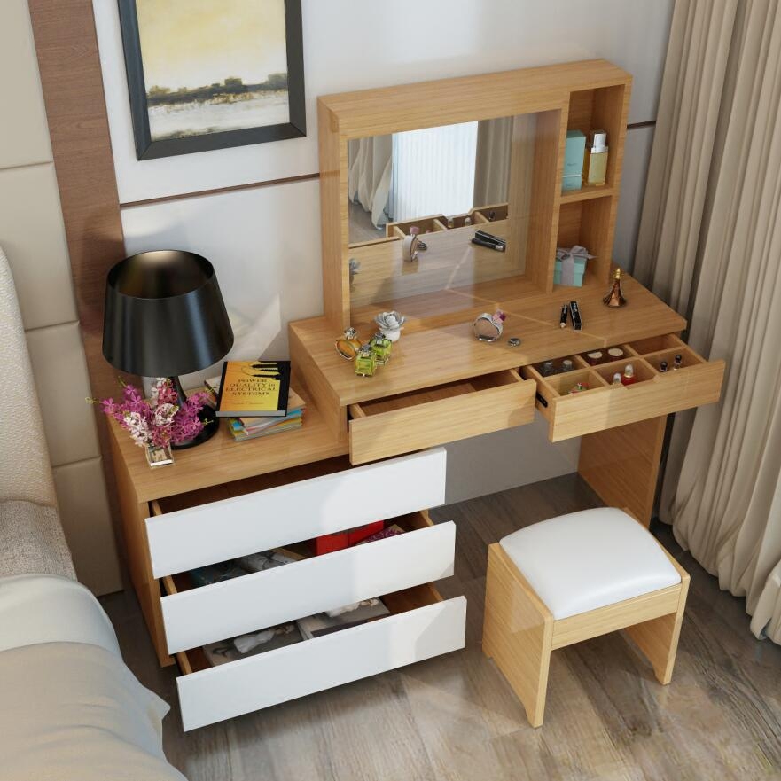 北欧现代卧室梳妆台化妆桌妆凳套装组合家具小户型