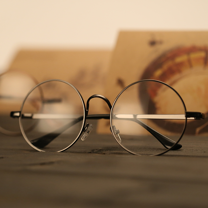 圆形复古眼镜框女款潮韩版近视眼镜架全框金属平光镜男防辐射眼镜