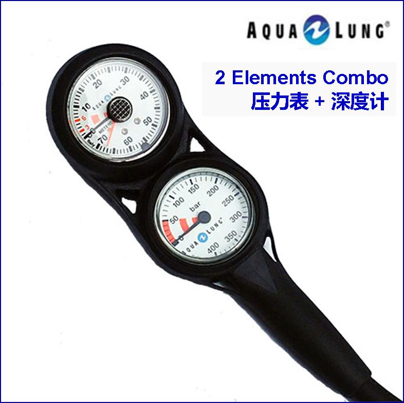 Aqua Lung 2 Elements Combo 压力表 深度表 潜水仪表组 双联表