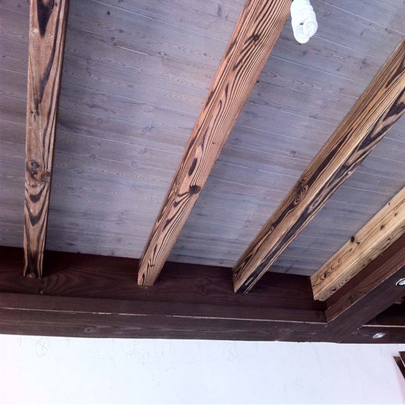 碳化木木梁 实木木梁托 假木梁 木梁吊顶碳化板 炭烧板饰面板贴面