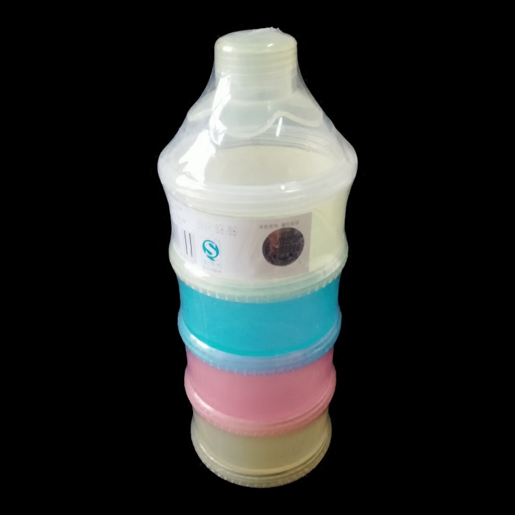 爱得利透明4层奶粉盒食品级PP新生儿外出便携四格辅食密封罐婴儿
