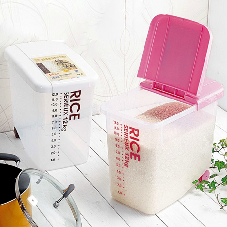 加厚米桶储米箱10KG带盖透明防潮防虫塑料面粉桶米缸特价包邮