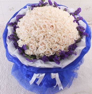 101朵白玫瑰花全国鲜花速递鲜花配送同城上海广州深圳武汉鲜花店