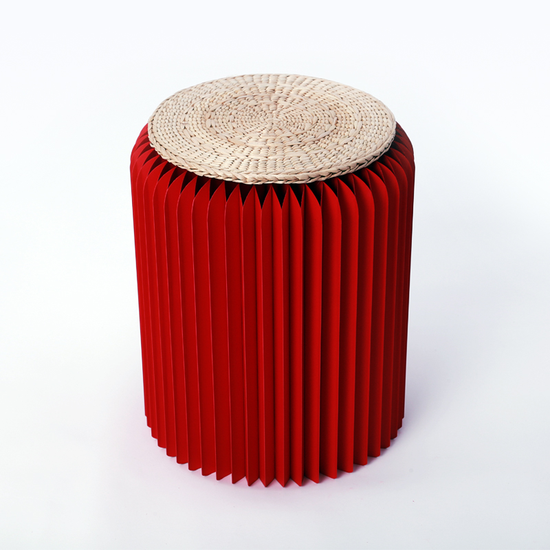 十八纸 创意设计椅家用客厅餐厅简约收纳省空间红色新年折叠椅子