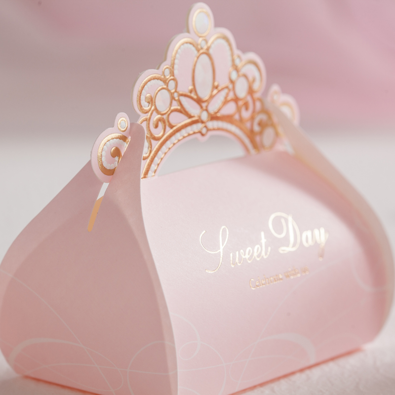唯思美纸盒婚礼包装盒中式 粉红色好时喜糖盒装巧克力 结婚糖果盒