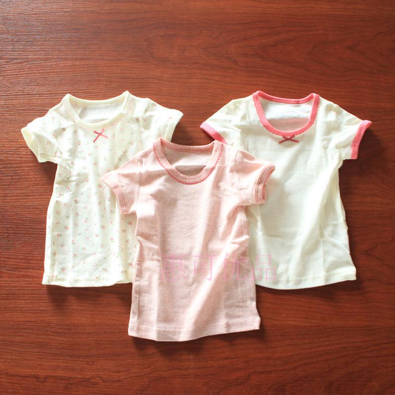 夏季女童纯棉短袖T恤西松屋小童幼儿宝宝婴童竹节棉吸汗上衣