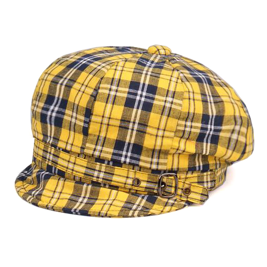 新款帽全棉格子欧美鸭舌帽时尚韩版八角帽软舌报童帽旅游贝雷帽潮