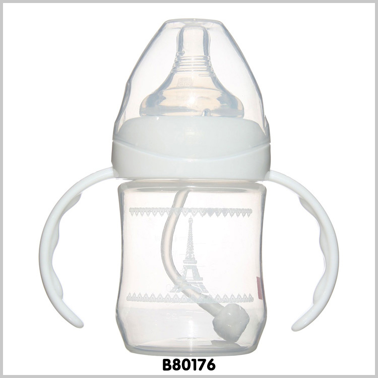 好孩子专柜正品 母乳实感宽口径握把吸管PP奶瓶(铁塔系列) B80176