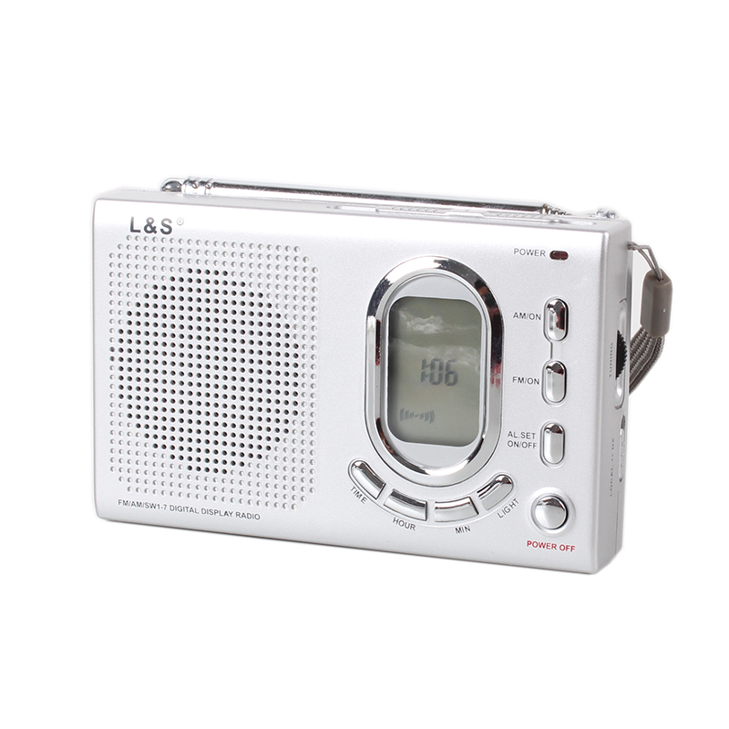 便捷式收音机 FM AM定时老人收音机 带喇叭外放 数字显示钟控包邮
