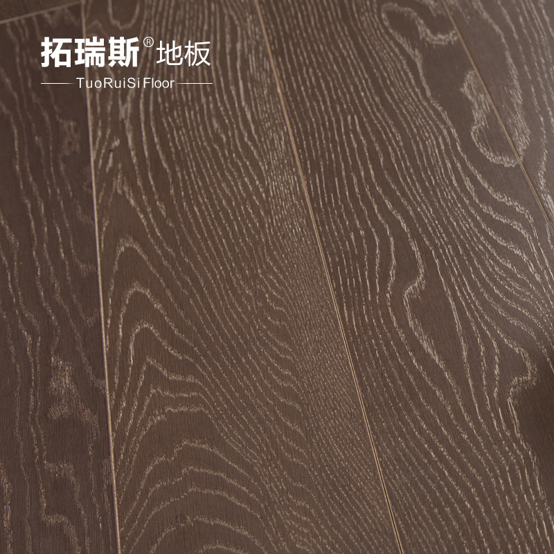 拓瑞斯 多层实木复合地板 15mm 橡木拉丝 黑 白 灰地暖木地板