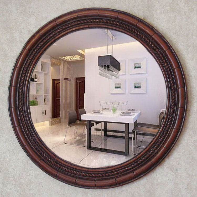 新款东南亚复古镜子美式仿古圆形镜壁挂装饰镜子浴室镜卫生间镜子