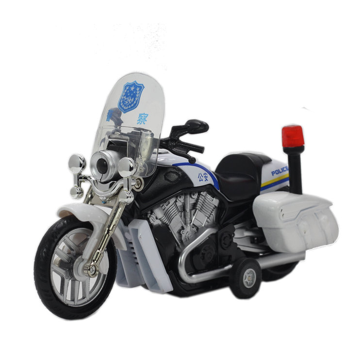 合金摩托车摩托警车合金汽车声光版回力金属仿真儿童玩具车