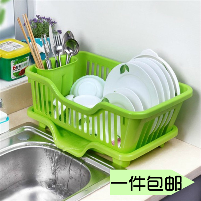 厨房置物架双层塑料盘子沥水架碗碟架水槽控水架长方形沥水篮包邮
