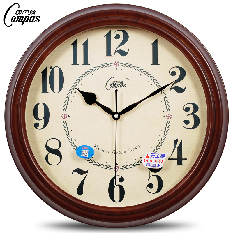 康巴丝欧式复古挂钟 客厅静音钟表现代创意时钟挂表石英钟表座钟
