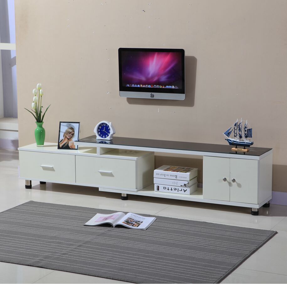 欧式简约电视柜钢化玻璃组合卧室客厅现代伸缩小户型电视机柜包邮