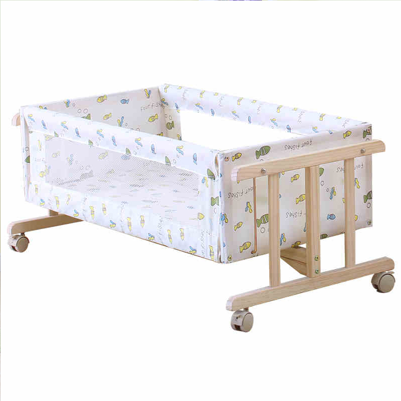 星月童话婴儿床实木环保摇篮床新生儿摇床bb床便携式宝宝床带蚊帐