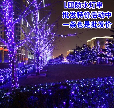 LED彩灯闪灯串灯 户外防水圣诞树全铜线特价10米灯串 装饰灯