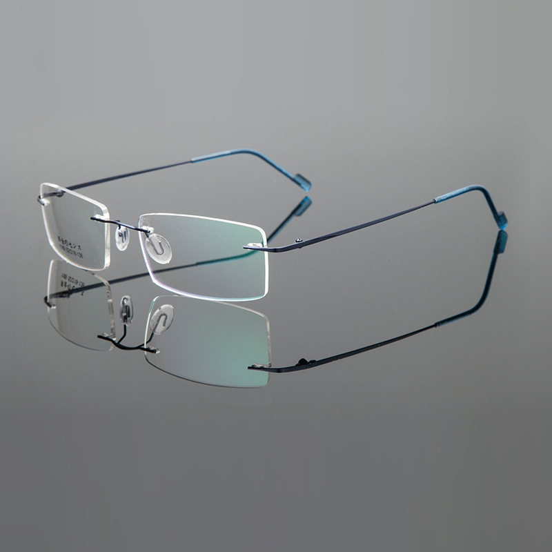 精致无框眼镜架 男女款带铰链超轻舒适钢丝近视眼镜框 无边框镜架