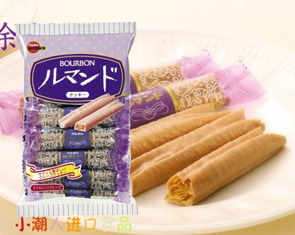 日本进口零食巧克力夹心饼干可可饼干蛋卷朱古力千层酥饼干卷13本