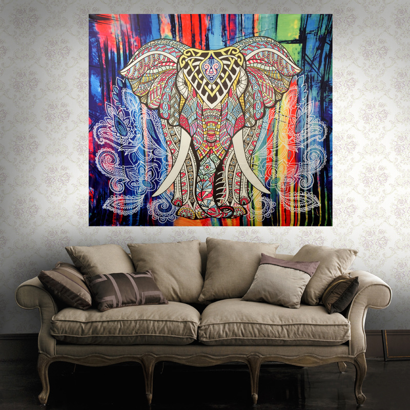 新品曼达拉印度壁毯挂毯曼海蒂海娜手绘师必备大象桌布包邮