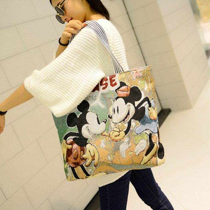 【天天特价】韩版时尚女包新款可爱购物袋大包帆布包大容量单肩包