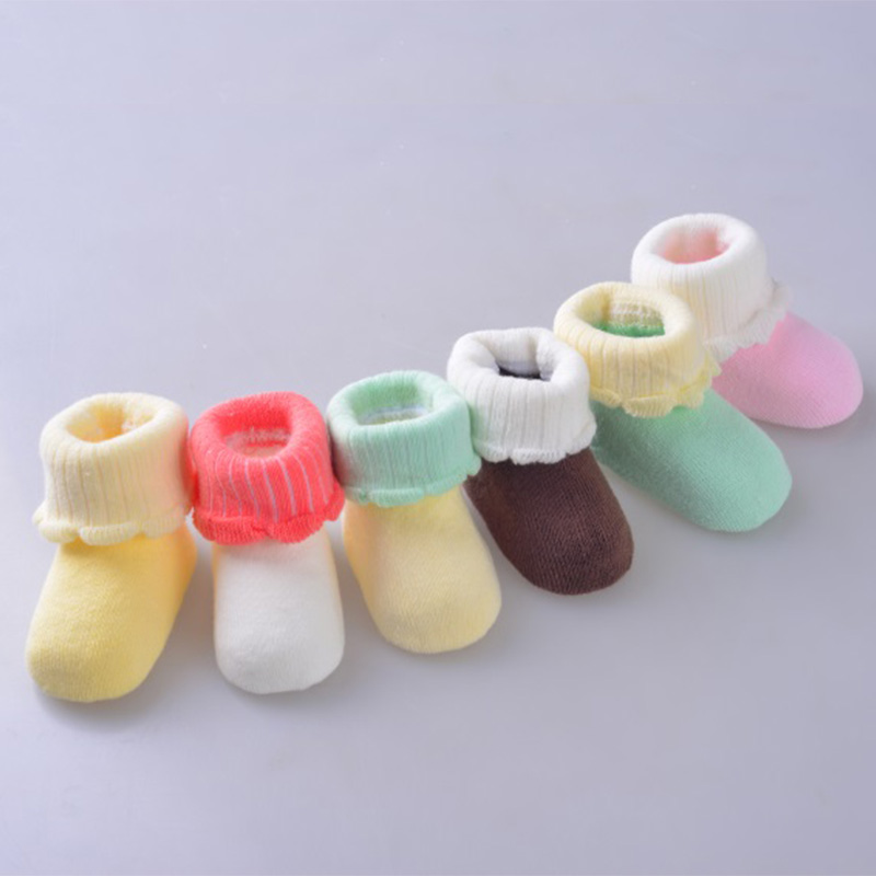 【天天特价】婴儿袜子秋冬0-3-6-12个月宝宝纯棉松口袜加厚毛圈