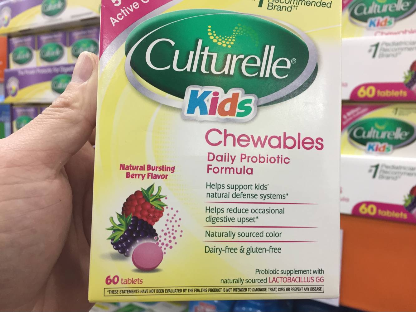 美国进口Culturelle康萃乐益生菌60片儿童水果味LGG益生菌咀嚼片