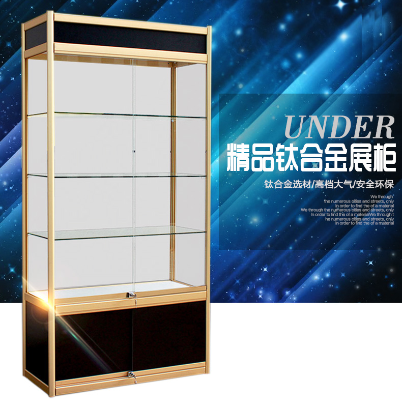 广州样品展示架玻璃柜台精品货架展示柜铝合金货架香水工艺品展柜