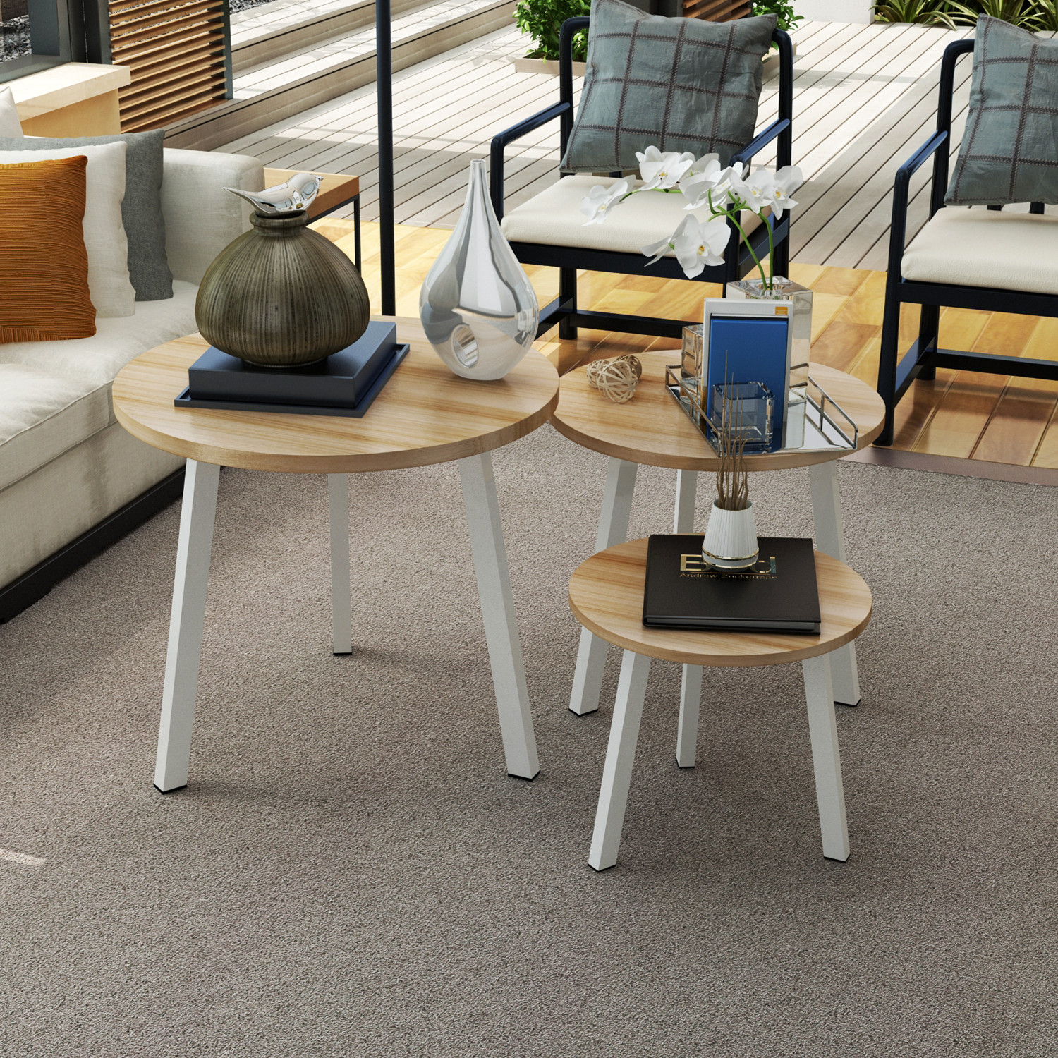 【天天特价】圆形茶几桌简约现代创意客厅沙发边几角几