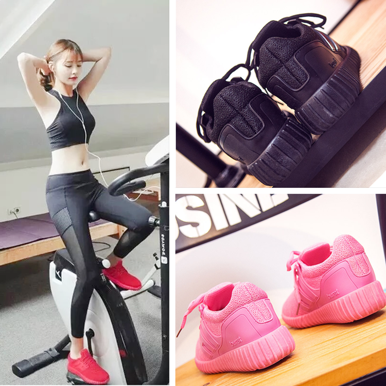 跑步机专用女款韩版瑜伽室内软底健身房红黑色运动跑步透气女士