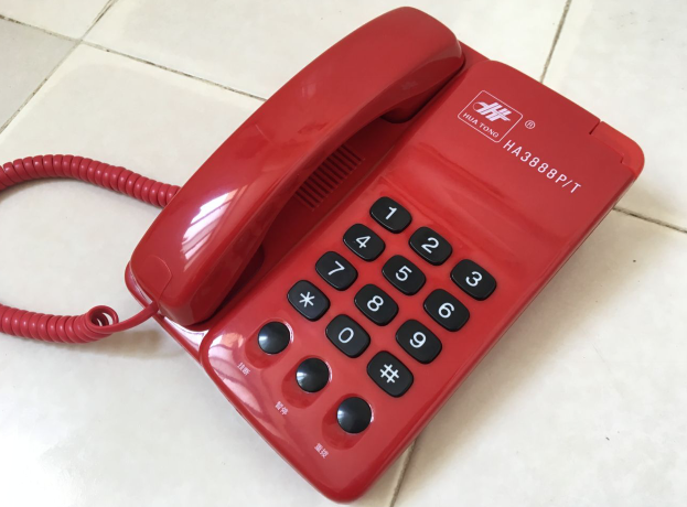包邮清仓甩卖酒店宾馆用座机固定电话机客房用简约型老人电话红色