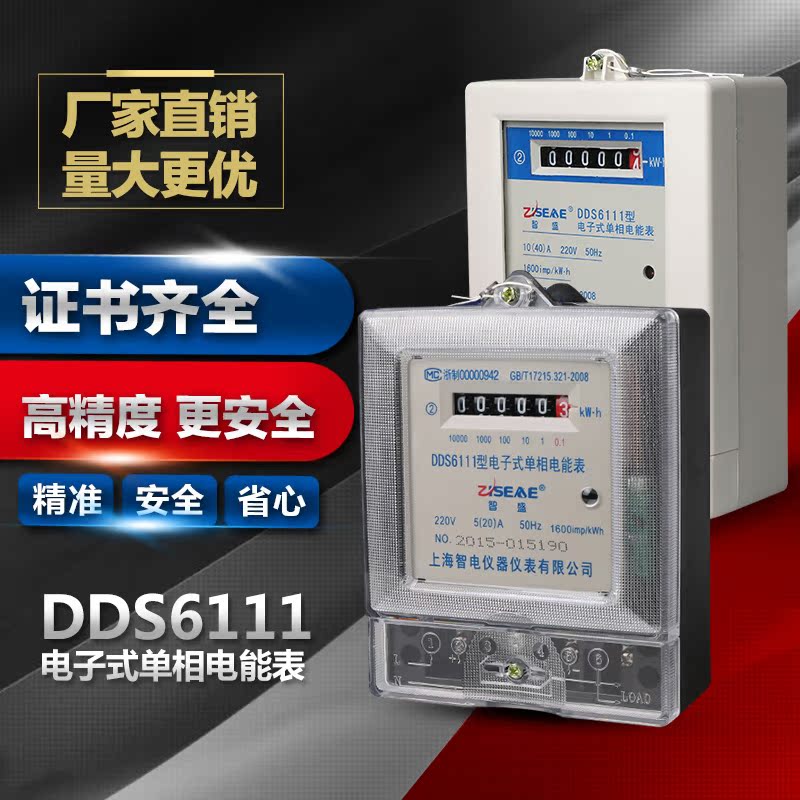 智盛单相家用房东出租房电表电子表电度表火表DDS6111经济型220V