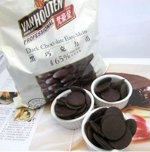 梵豪登黑巧克力币 可可脂含量65% 苦甜巧克力 100克分装